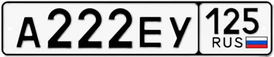 Купить гос номер А222ЕУ 125