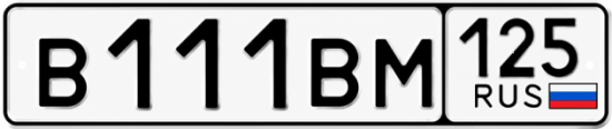 Купить гос номер В111ВМ 125