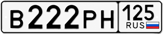 Купить гос номер В222РН 125