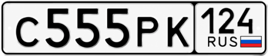 Купить гос номер С555РК 124