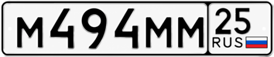 Купить гос номер М494ММ 25
