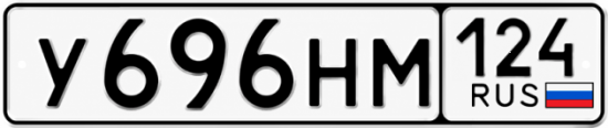 Купить гос номер У696НМ 124