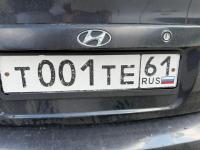 Фото автомобильного номера Т001ТЕ 61